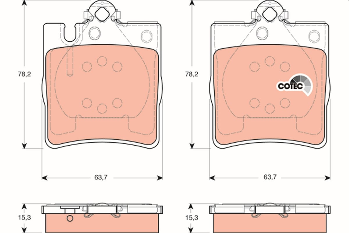 Pastillas de freno de disco TRW GDB1421 para Mercedes-Benz Clase C (CL203) 2001-2011