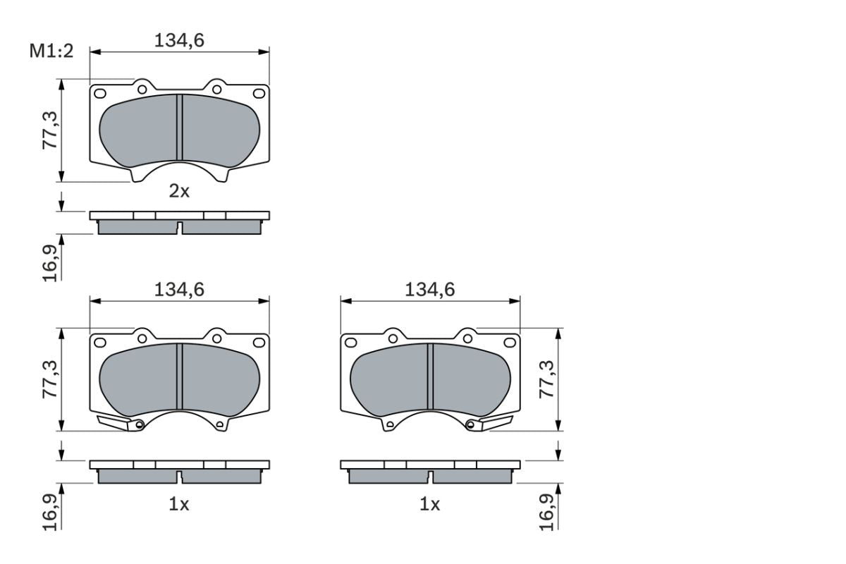 Pastillas de freno de disco BOSCH 0 986 494 153 para Toyota Hilux VII