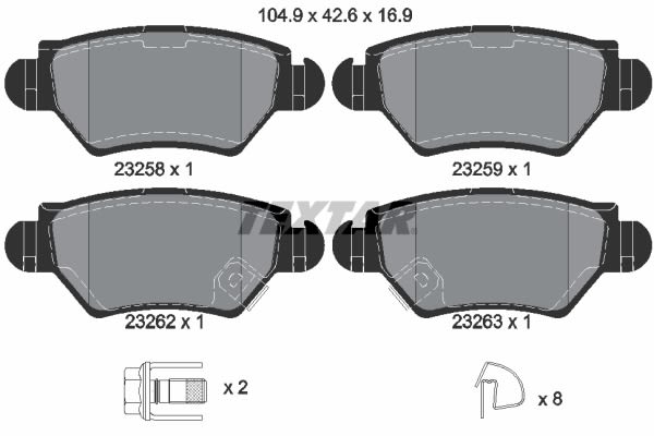 Pastillas de freno de disco TEXTAR 2325803 para Opel Astra G