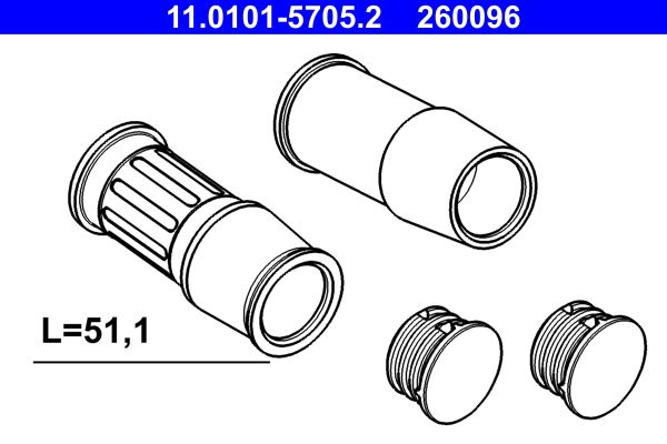 Kit de guías de cáliper de freno ATE 11.0101-5705.2 para Volkswagen Transporter T4