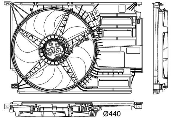 Ventilador de refrigeración de motor MAHLE CFF 403 000P para BMW Serie 2 (F45) 2013-2021