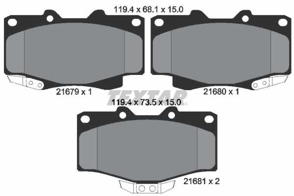 Pastillas de freno de disco TEXTAR 2167904 para Toyota Hilux V