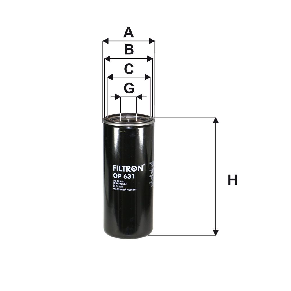 Filtro de aceite FILTRON OP 631 para Volvo A