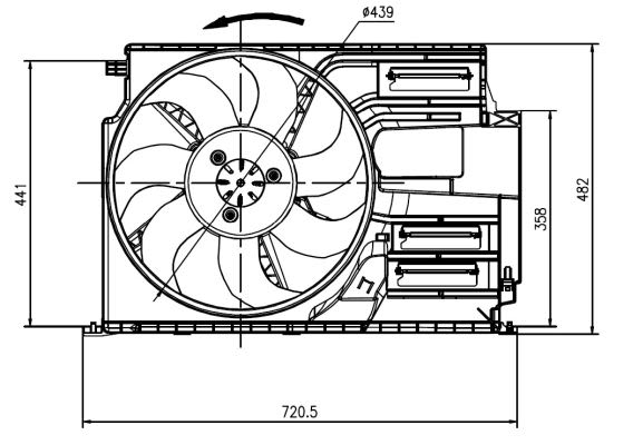 Ventilador de refrigeración de motor NRF 47922 para BMW Serie 2 (F45) 2013-2021