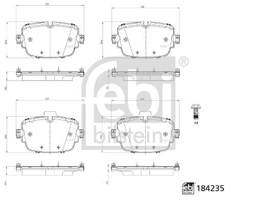 Pastillas de freno de disco FEBI 184235 para Audi A6 C8
