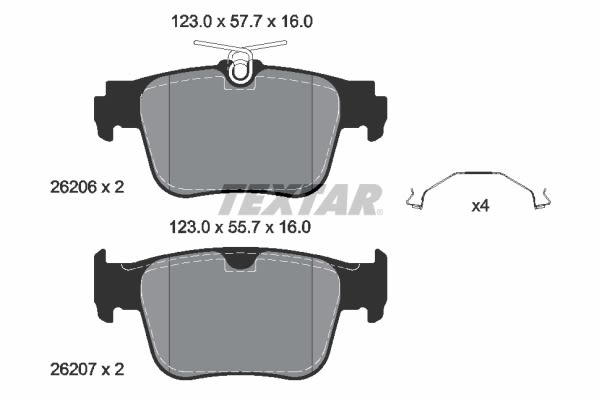 Pastillas de freno de disco TEXTAR 2620601 para Audi A3