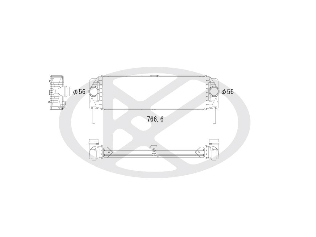 Enfriador de aire de carga (intercooler) KOYORAD IA410133 para Mercedes-Benz Sprinter 3-T (B906) 2006-2020