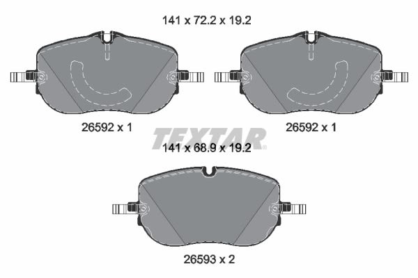 Pastillas de freno de disco TEXTAR 2659201 para Mercedes-Benz Clase C (W206) 2021-
