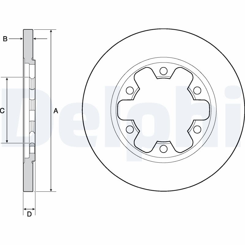 Disco de freno DELPHI BG4680C para Ford Transit V363 2.0D/2.0DH/2.2D