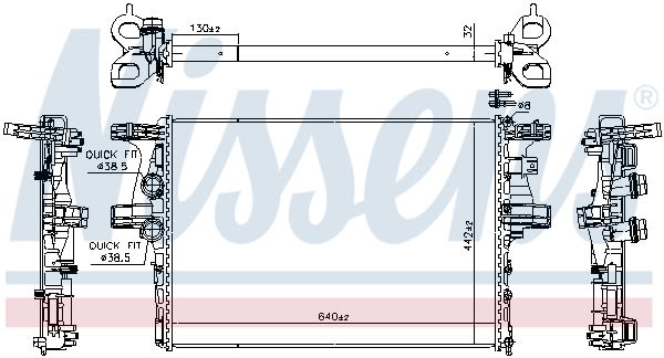 Radiador de motor NISSENS 61988 para Iveco Daily V