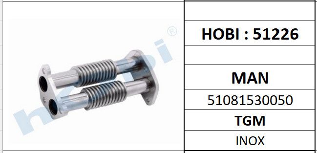 Tubería de válvula EGR HOBI 51226 para MAN TGM